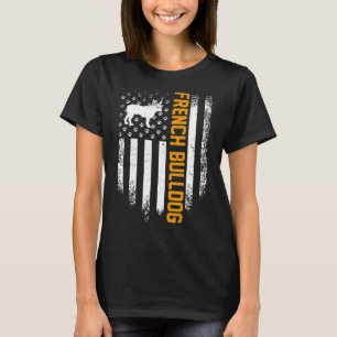 Camiseta Frenchie Vintage Usa French Buldog American Flag