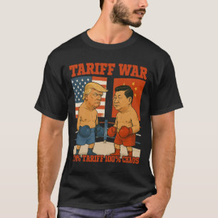 Camiseta Frente à Guerra Tarifária Trump Vs Xi Jinping Boxi