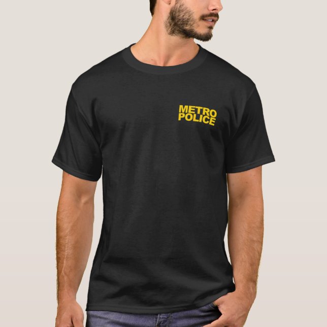 Camiseta Frente de Polícia do Metro Impressão Polícia Metr (Frente)