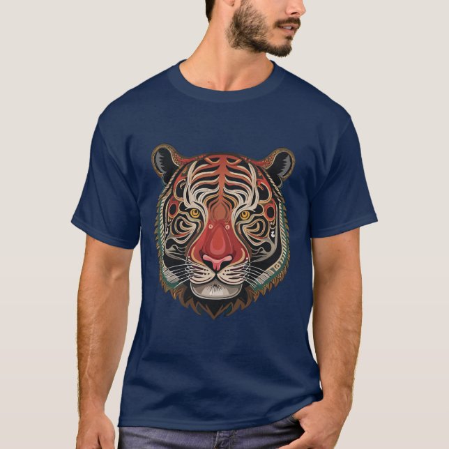 Camiseta Frente de Tigre Tribal Fierce (Frente)
