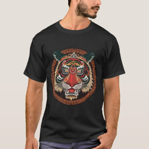 Camiseta Frente de Tigre Tribal Fierce