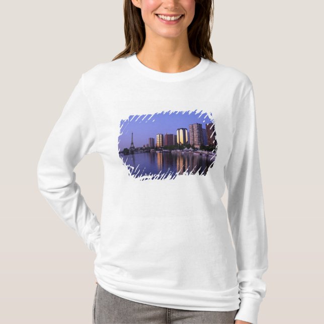 Camiseta Frente do Sena e Torre Eiffel, Paris, França (Frente)