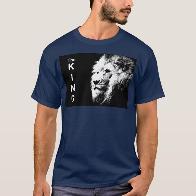 Camiseta Frente E Trás Da Cabeça Do Leão De Arte Pop Modern (Frente)