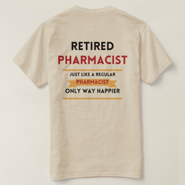 Camiseta frente e trás Farmacovigilância aposentada (Verso do Design)
