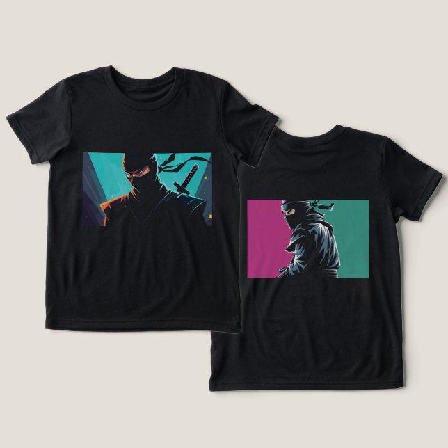 Camiseta Frente e Traseira Ninja (Design Frente e Verso)