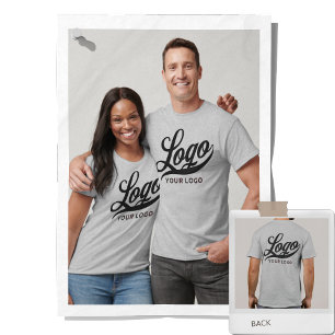 Camiseta Frente +impressão traseira. Cinzas de logotipo mas