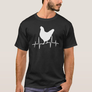 Camiseta Frequência cardíaca de frango batimento cardíaco d