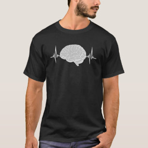 Camiseta Frequência de pulsação do cérebro Pensando ECG Neu