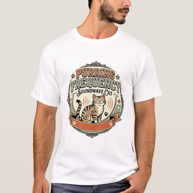 Camiseta Frequência de Ronronar Onda Sonora do Gato Frequên (Frente)