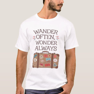 Camiseta Frequentemente, Assustador Sempre Viagem Citação