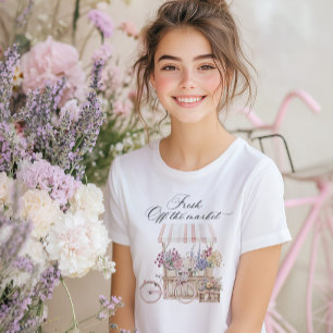 Camiseta Fresco do Mercado Cartão de Flores de Provence Nup