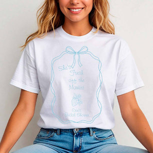 Camiseta Fresco do mercado Morango Coquete Lt Azul