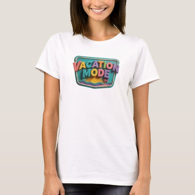 Camiseta Fresh Teal VACATION MODE Statement (Frente)