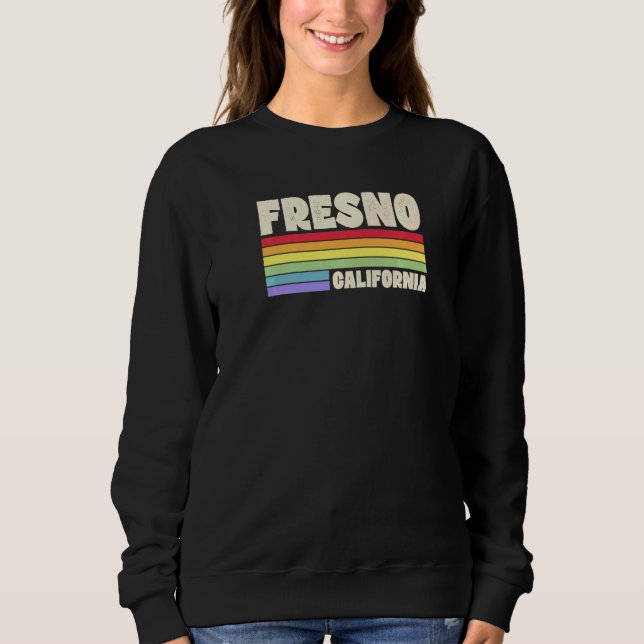 Camiseta Fresno California Pride Rainbow Flag Gay Pride Mer (Frente)