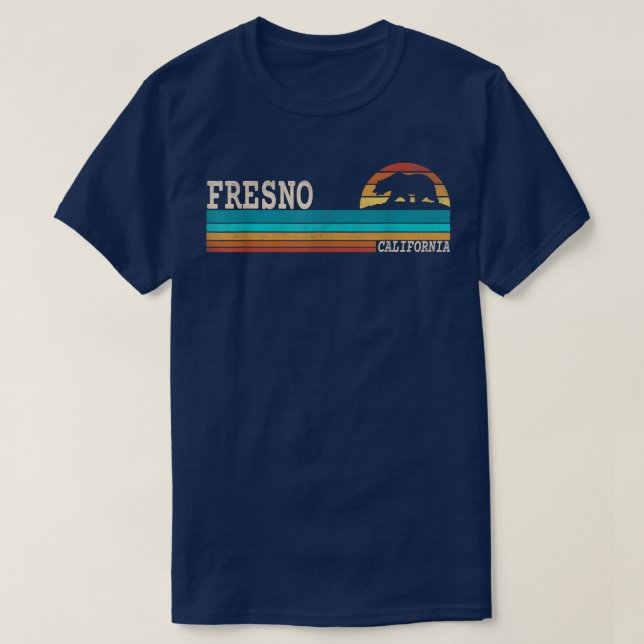Camiseta Fresno California State Bear Retro Sunset (Frente do Design)