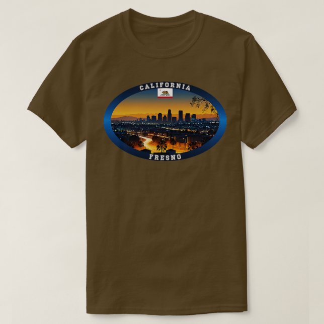 Camiseta Fresno California Viagem TSirt (Frente do Design)