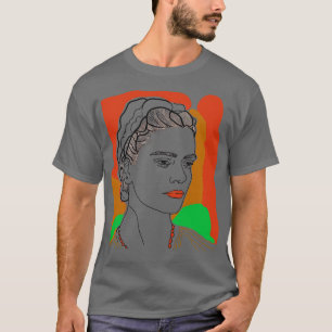 Camiseta Frida Kahlo Design de Estilo Retroativo Mínimo Ori