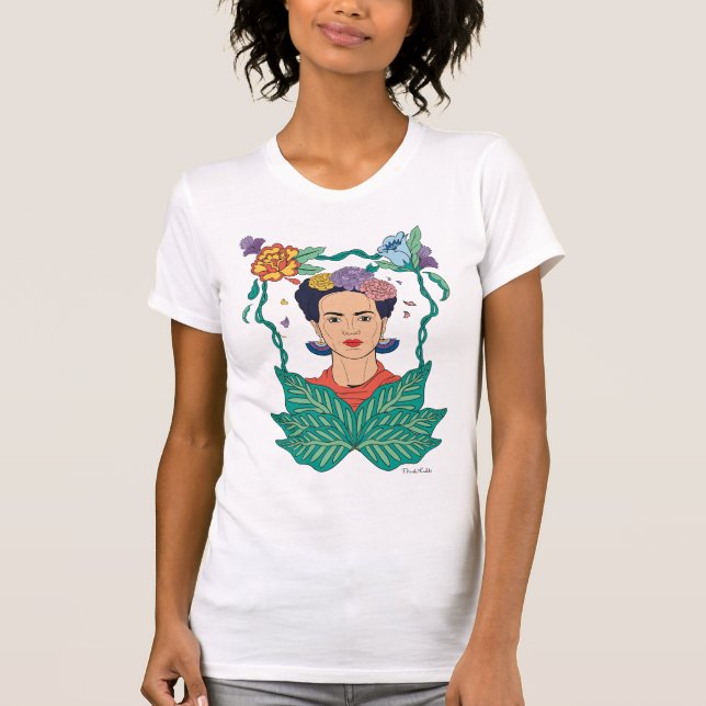 Camiseta Frida Kahlo Floral Frame Graphic (Frente)