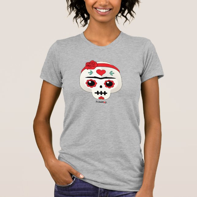 Camiseta Frida Kahlo | FridaMoji - Crânio do Açúcar (Frente)