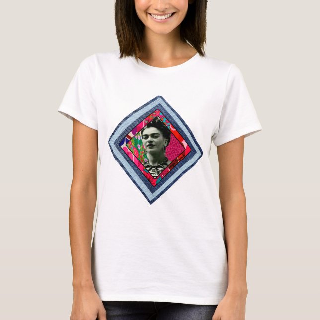 Camiseta Frida Kahlo Retro Denim Diamond (Frente)