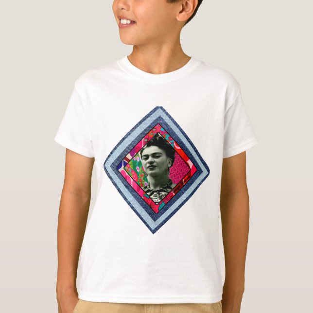 Camiseta Frida Kahlo Retro Denim Diamond (Frente)