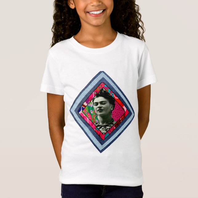 Camiseta Frida Kahlo Retro Denim Diamond (Frente)