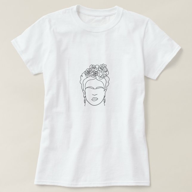Camiseta Frida Khalo Line Retrait (Frente do Design)