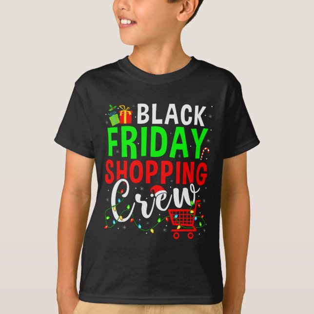 Camiseta Friday Shopng Crew Christmas Family Shopng Squad  (Frente)