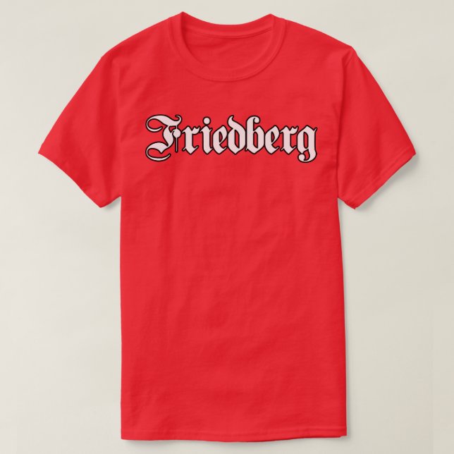 Camiseta Friedberg escrito com fonte gótica (Frente do Design)