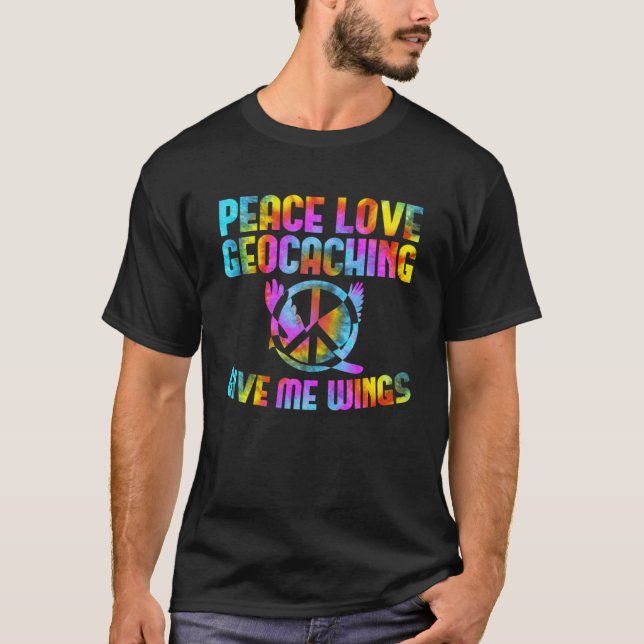 Camiseta Frieden Geocaching Peace Love Geocacher (Frente)
