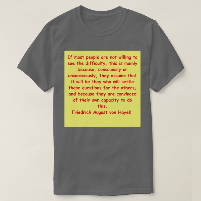 Camiseta Friedrich August von Hayek 27 (Frente do Design)