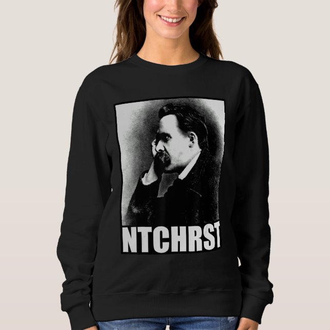 Camiseta Friedrich Nietzsche Antichrist Ntchrst Funny Meme (Frente)
