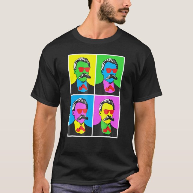 Camiseta Friedrich Nietzsche Pop Art Poster Style (Frente)