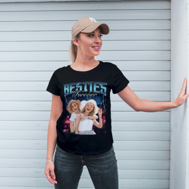 Camiseta Friends Besties Bootleg Rap Retro Custom Photo (Criador carregado)