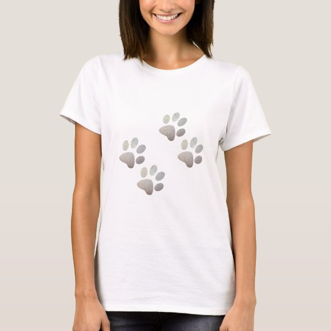 Camiseta Friends cachorro brilho pata prateada (Frente)