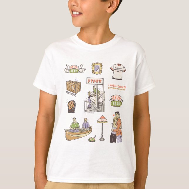 Camiseta FRIENDS™ | Ícones Desenho Animado (Frente)