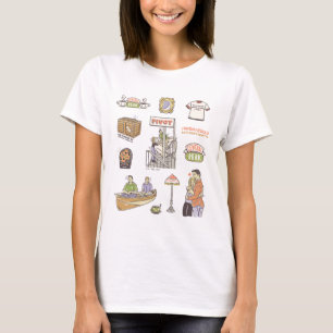 Camiseta FRIENDS™   Ícones Desenho Animado