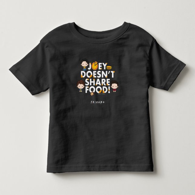 Camiseta FRIENDS™ | Joey Não Divide Comida Chibi (Frente)