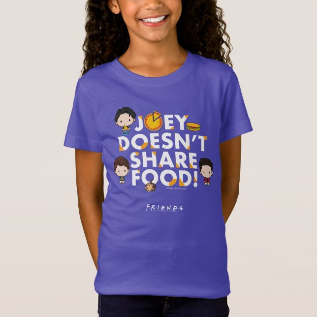 Camiseta FRIENDS™ | Joey Não Divide Comida Chibi (Frente)