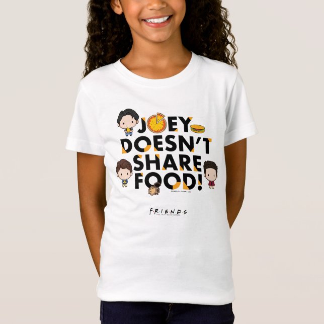 Camiseta FRIENDS™ | Joey Não Divide Comida Chibi (Frente)