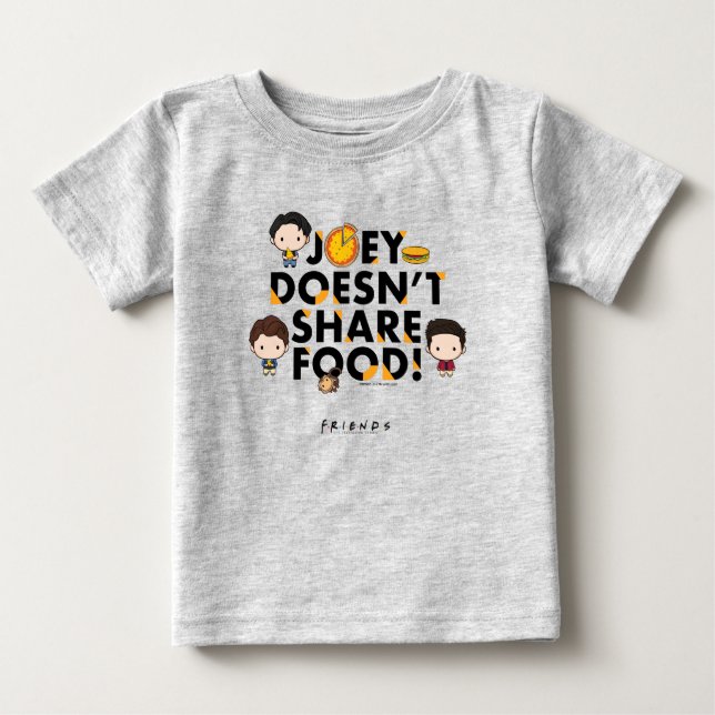 Camiseta FRIENDS™ | Joey Não Divide Comida Chibi (Frente)