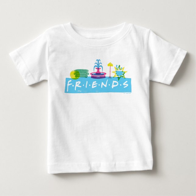 Camiseta FRIENDS™ | Logotipo com Ícones (Frente)