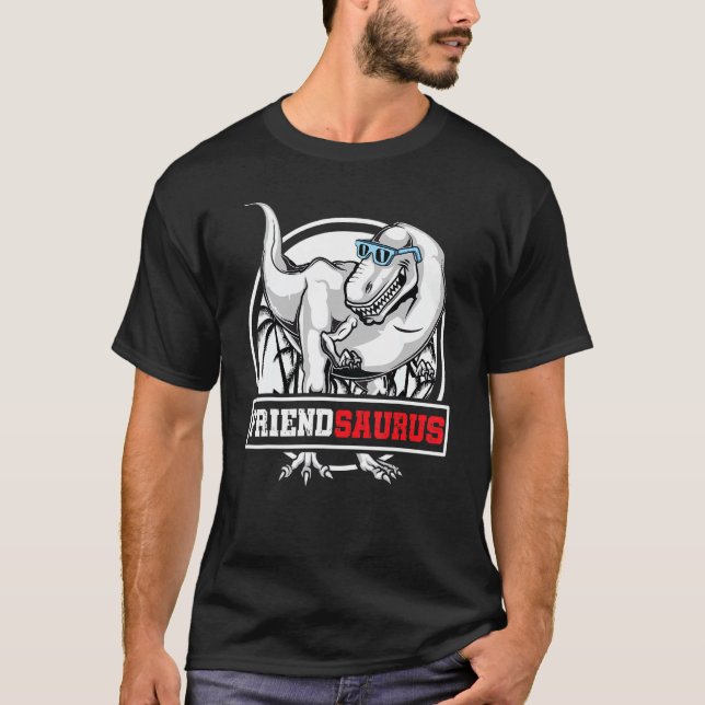 Camiseta FriendSaurus Rex Dinosaur Retro Amigo Saurus Fami (Frente)