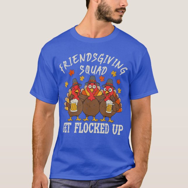 Camiseta Friendsgiving Squadurkeyhanksgiving Friends Drinki (Frente)