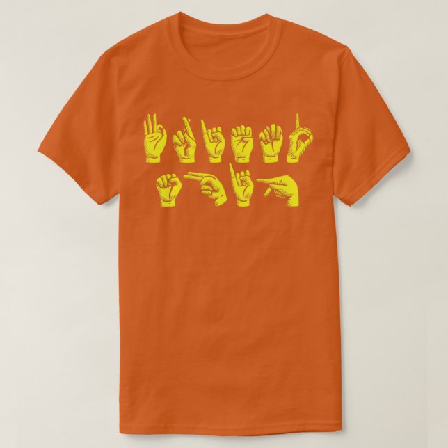 Camiseta Friendship Funny American Sign Language (Frente do Design)
