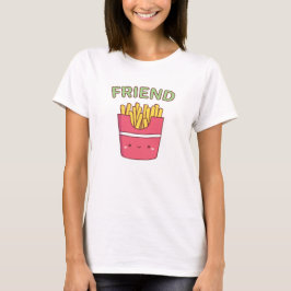 Camiseta Fries Amigos Cortantes Correspondendo ao Melhor Am