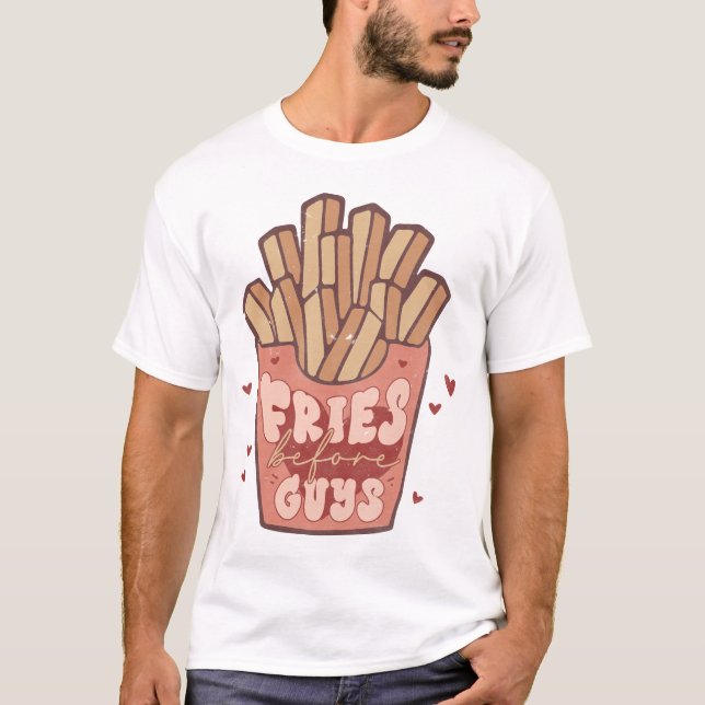 Camiseta Fries Antes de Caras Engraçado (Frente)
