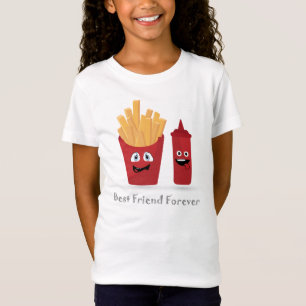 Camiseta Fries franceses e o melhor amigo do Ketchup