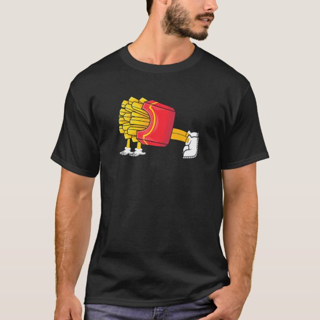 Camiseta Fries franceses Fazer empurrando Malhação de const (Frente)