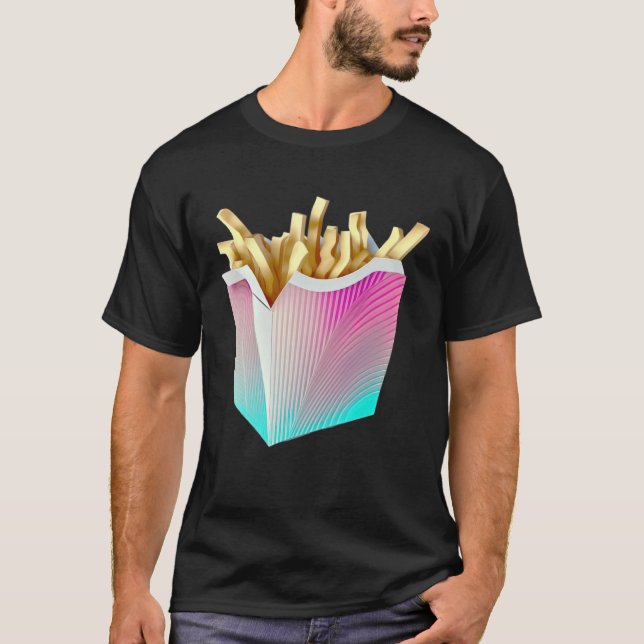 Camiseta Fries franceses Vaporwave - Estético retrowave (Frente)